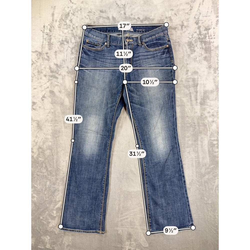 Express Eva Boot Cut Jeans Women's Size 10R Dark Blue Flare Denim Pants - Picture 7 of 8